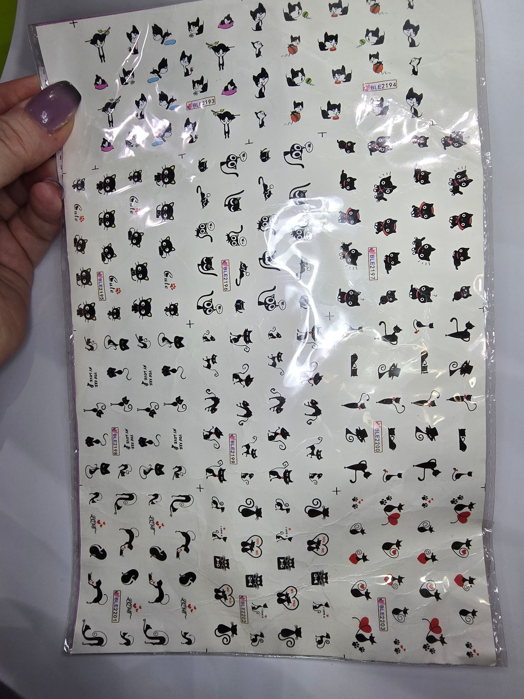 Cat Themed Nail Decals