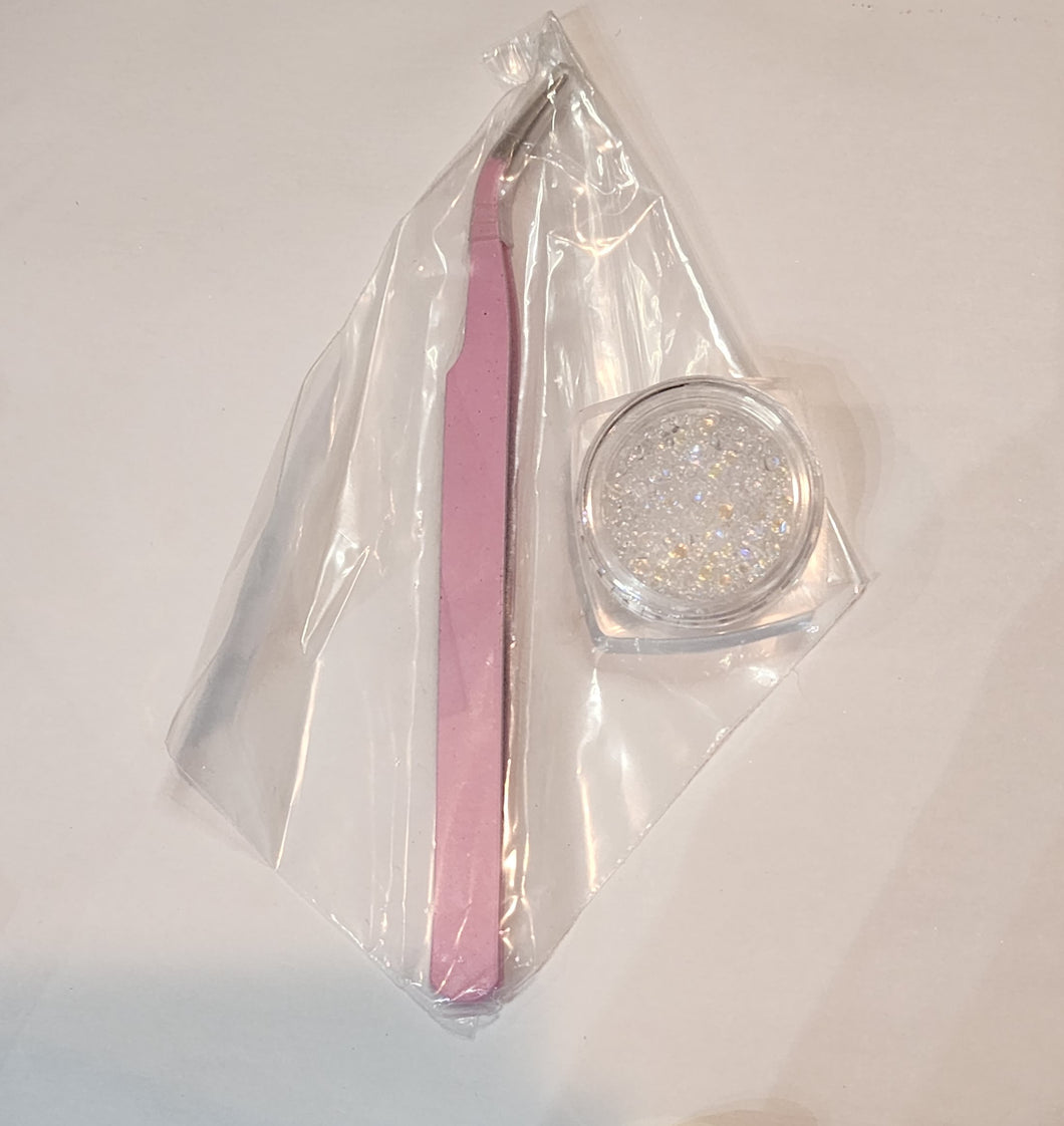 Nail Gems: Bubbles & Pink Tweezers
